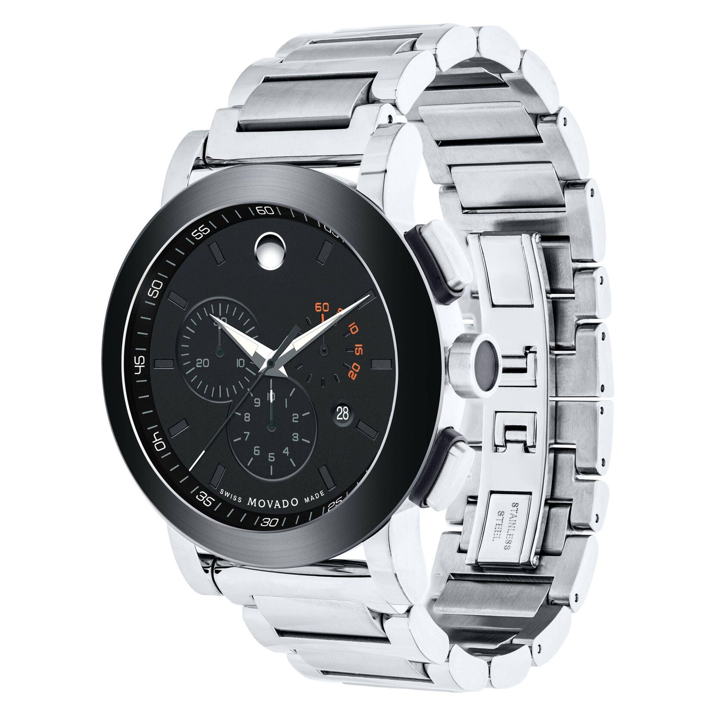 Montre chronographe Movado Museum pour homme, cadran gris, acier inoxydable
