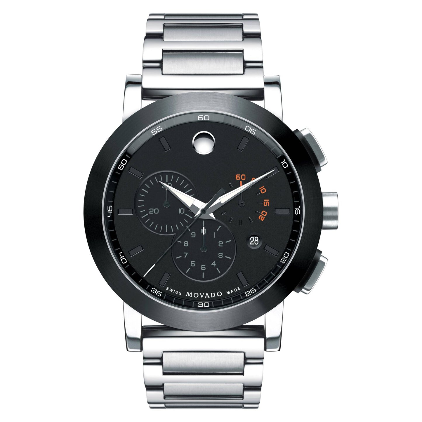 Montre chronographe Movado Museum pour homme, cadran gris, acier inoxydable