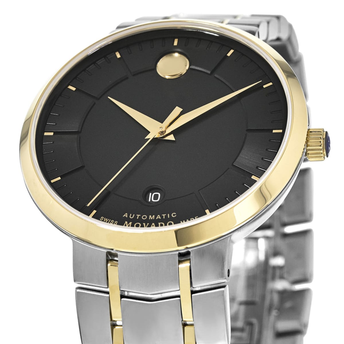 Montre homme Movado 1881 en acier inoxydable bicolore avec cadran noir