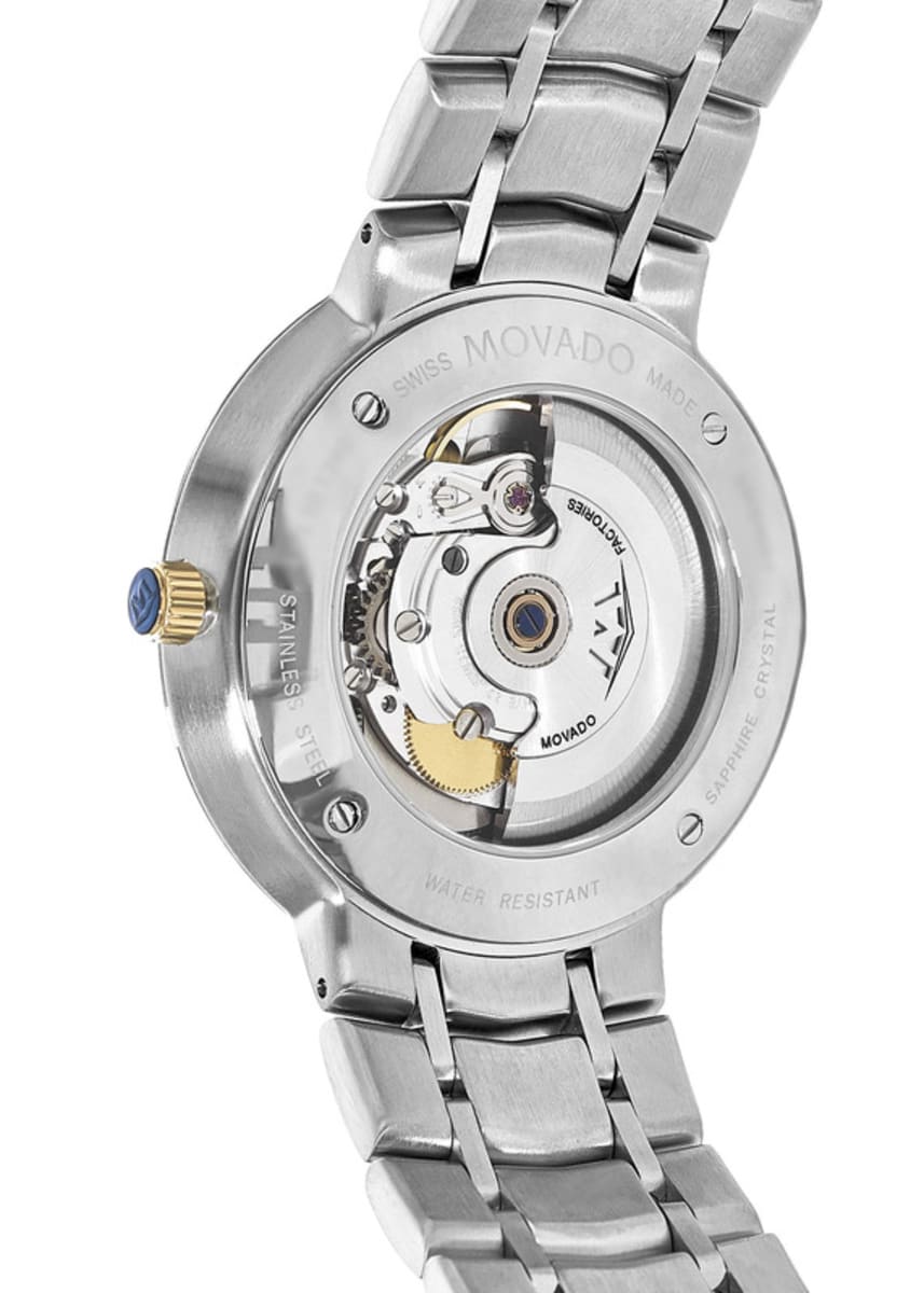 Montre homme Movado 1881 en acier inoxydable bicolore avec cadran noir