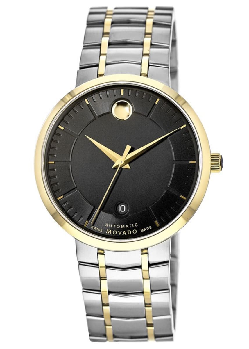 Montre homme Movado 1881 en acier inoxydable bicolore avec cadran noir