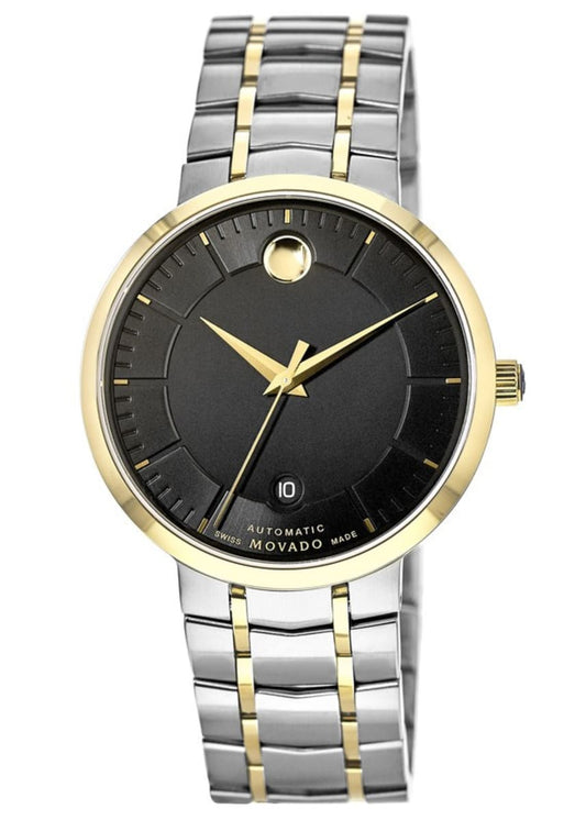 Montre homme Movado 1881 en acier inoxydable bicolore avec cadran noir
