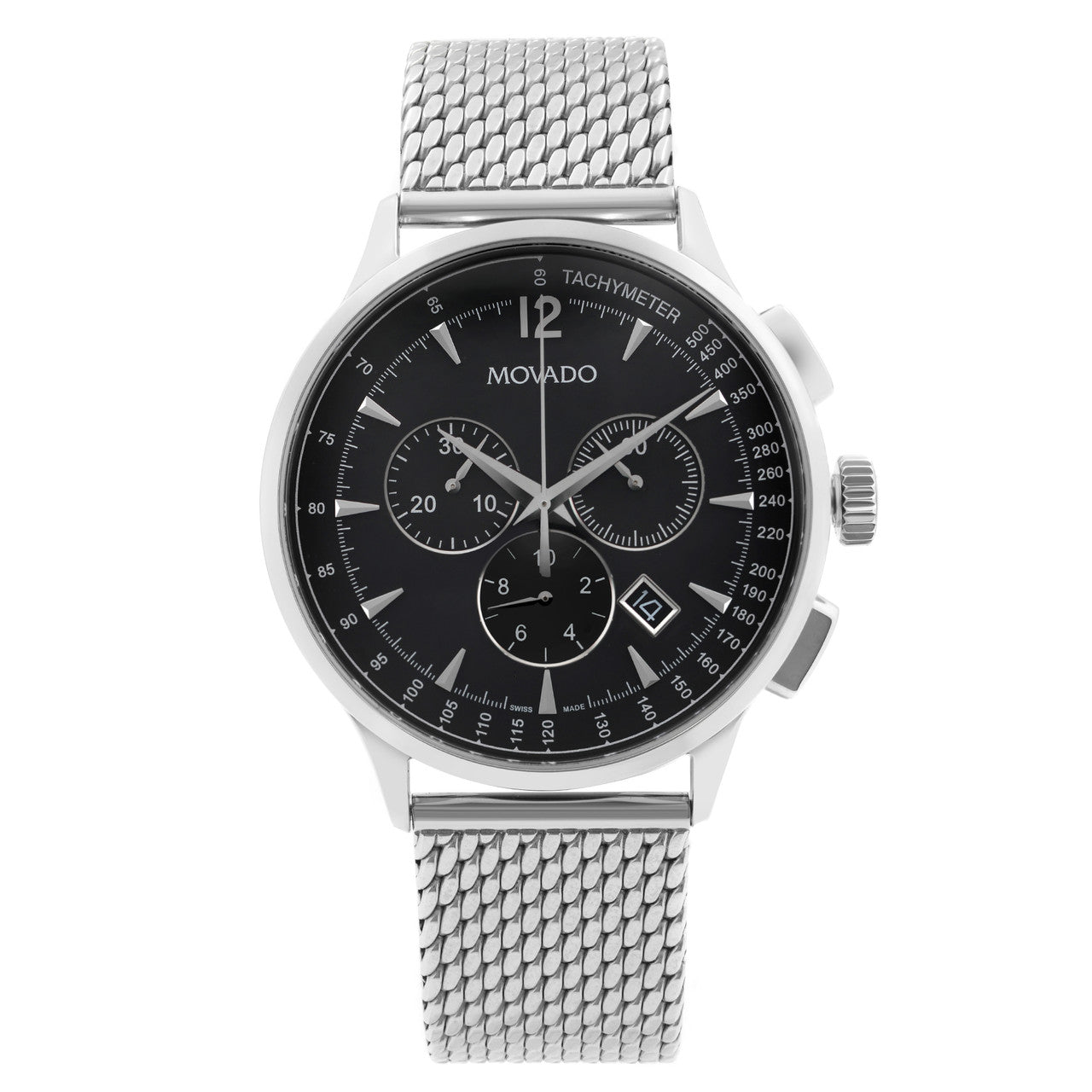 Montre chronographe Movado Circa pour homme avec cadran noir