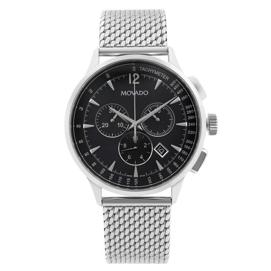 Montre chronographe Movado Circa pour homme avec cadran noir
