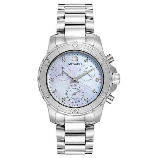 Montre Movado pour femme en acier inoxydable et nacre, série 800