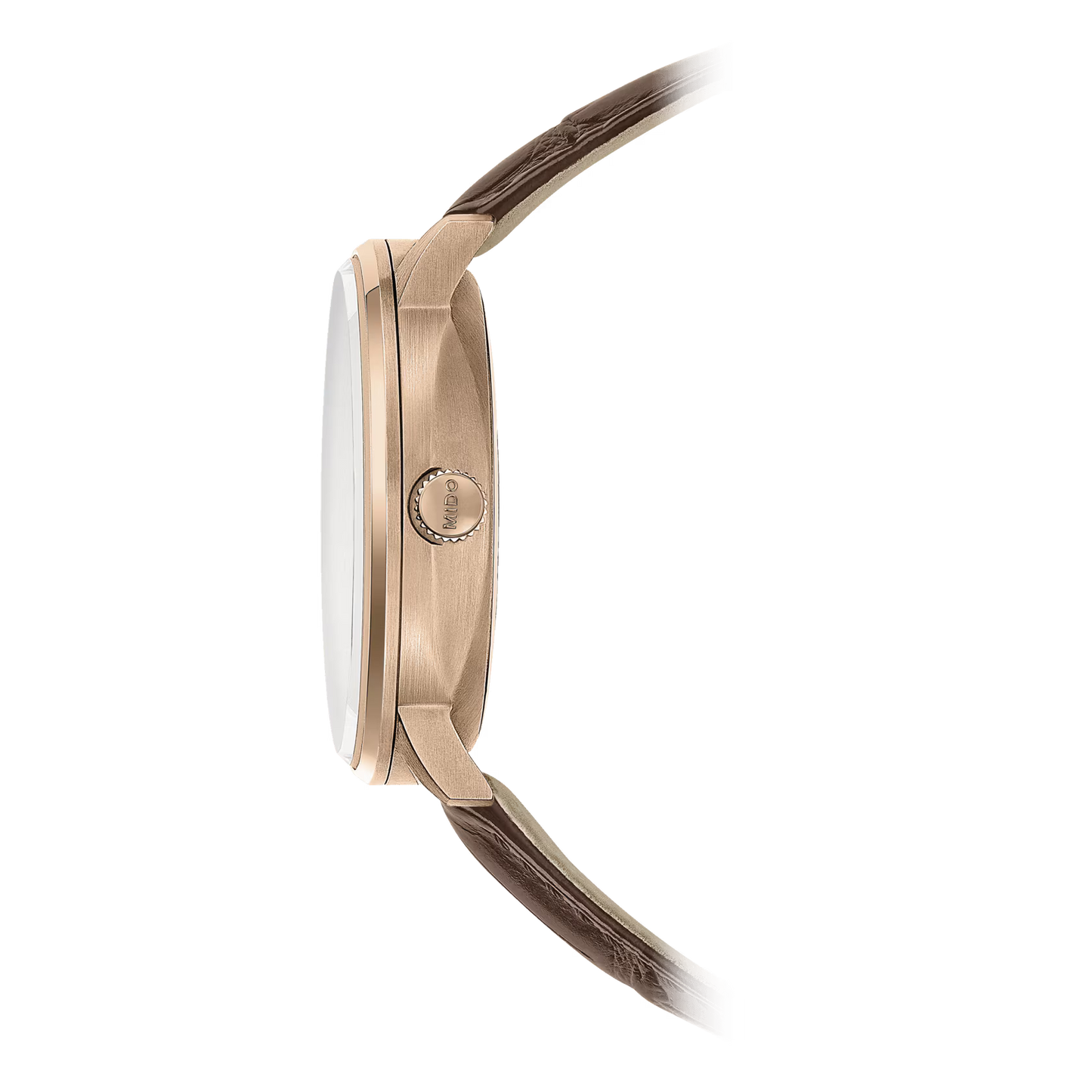 Mido Commander Big Date (Bleu, Or Rose, Bracelet Cuir)