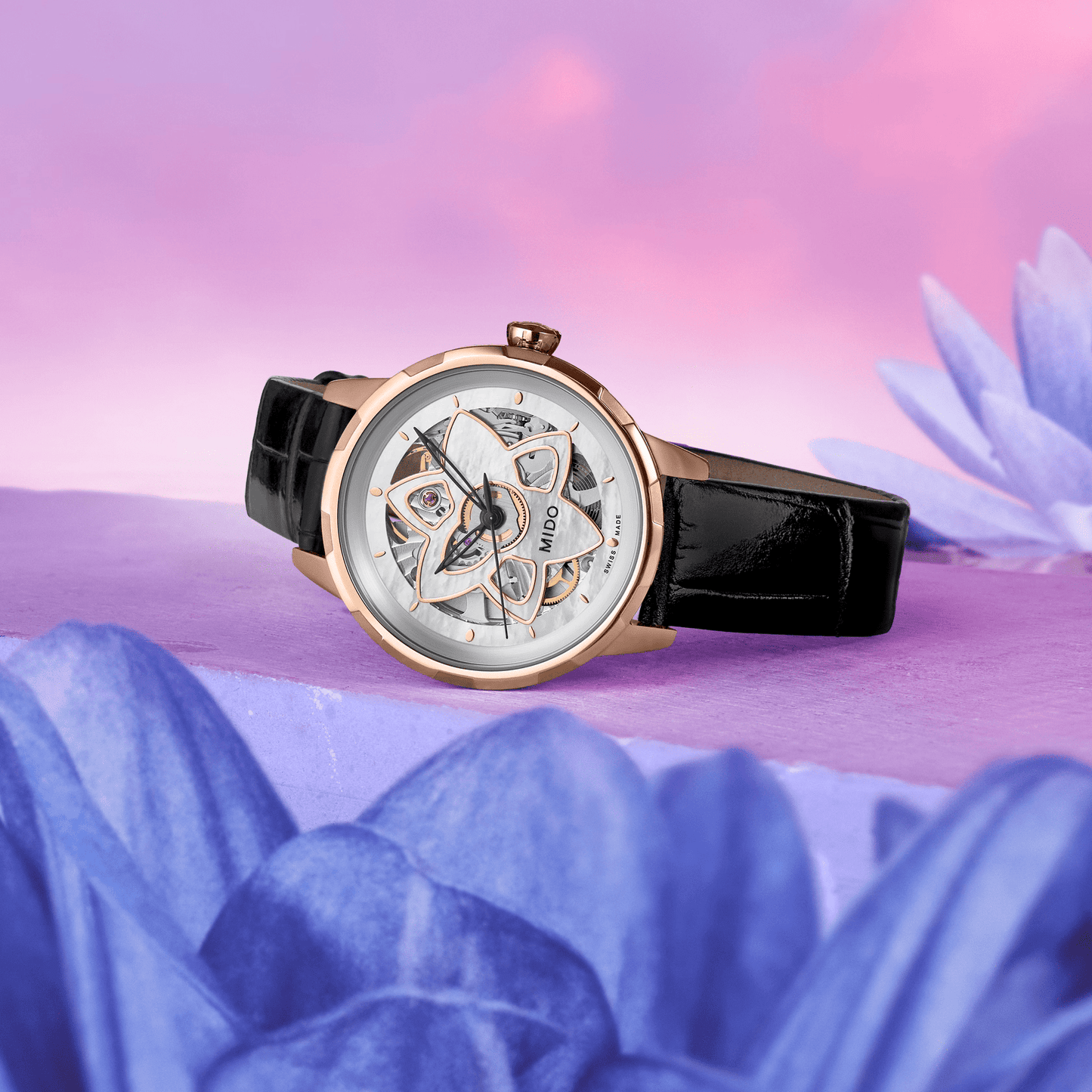 Mido Rainflower Blossom Rose Gold