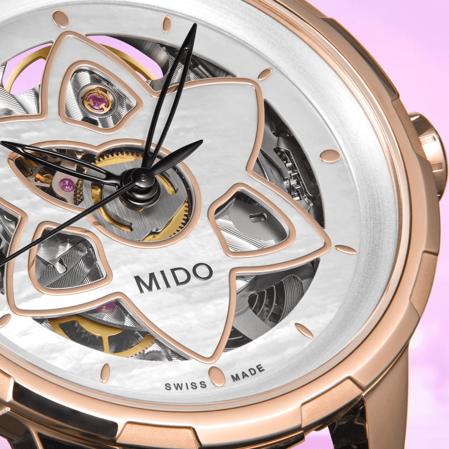Mido Rainflower Blossom Rose Gold