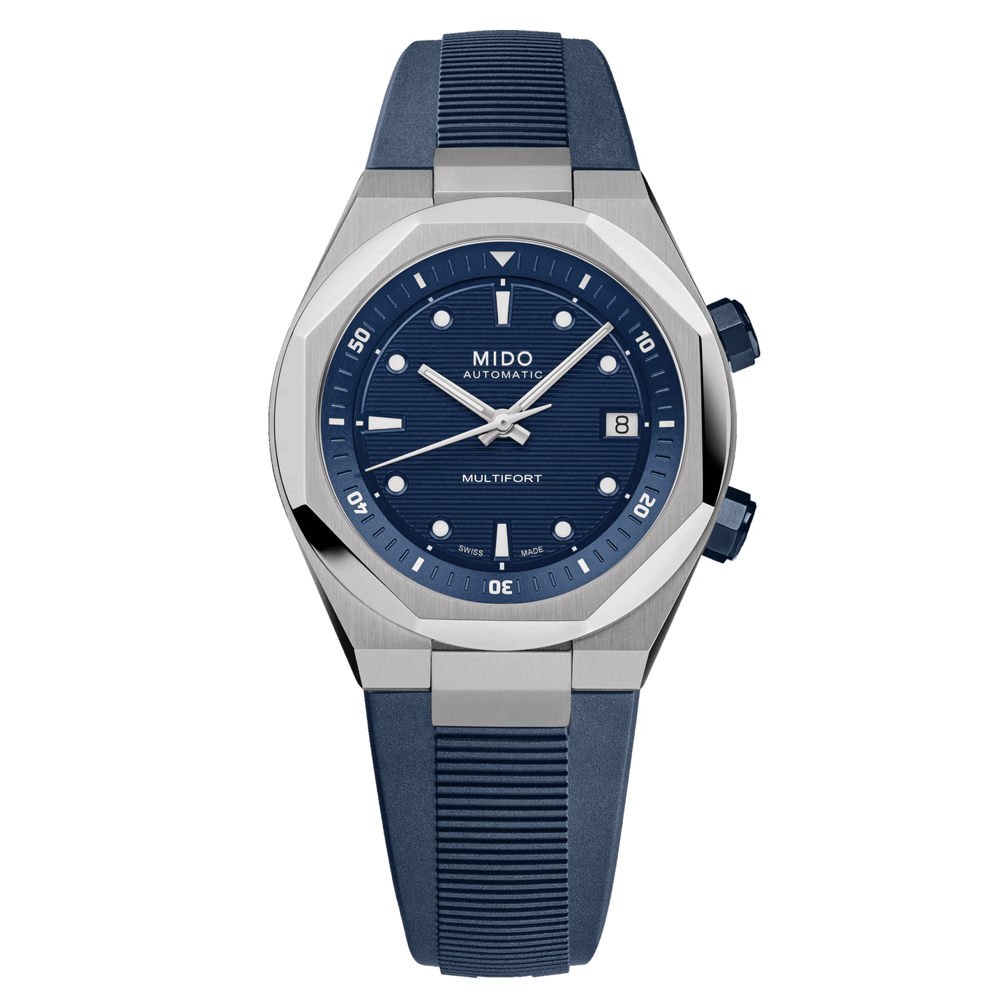 Multifort 8 Two Crowns (Bleu, Bracelet en caoutchouc)