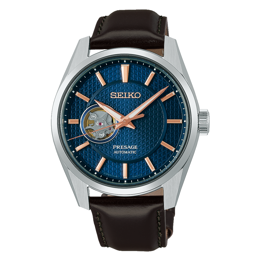 Montre automatique Seiko Presage, cadran bleu, 40 mm, série Sharp Edge SPB311