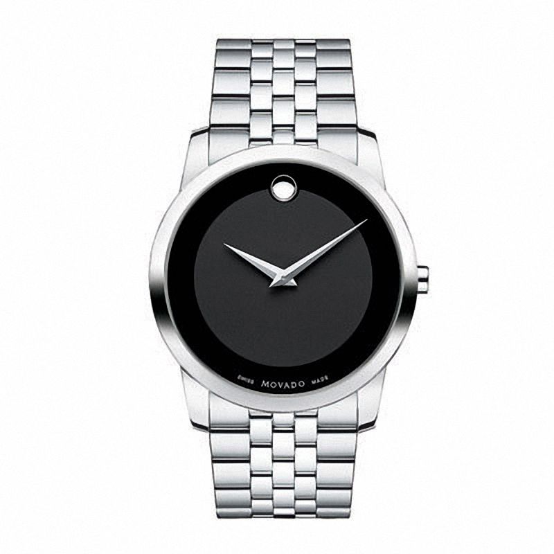 Montre homme Movado Black Museum en acier inoxydable