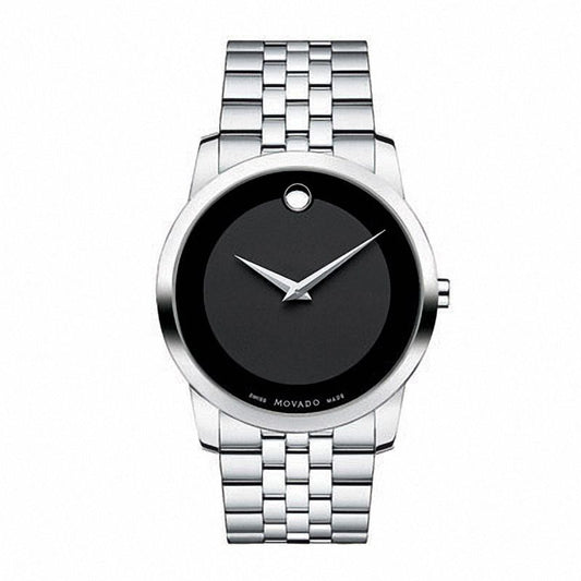 Montre homme Movado Black Museum en acier inoxydable