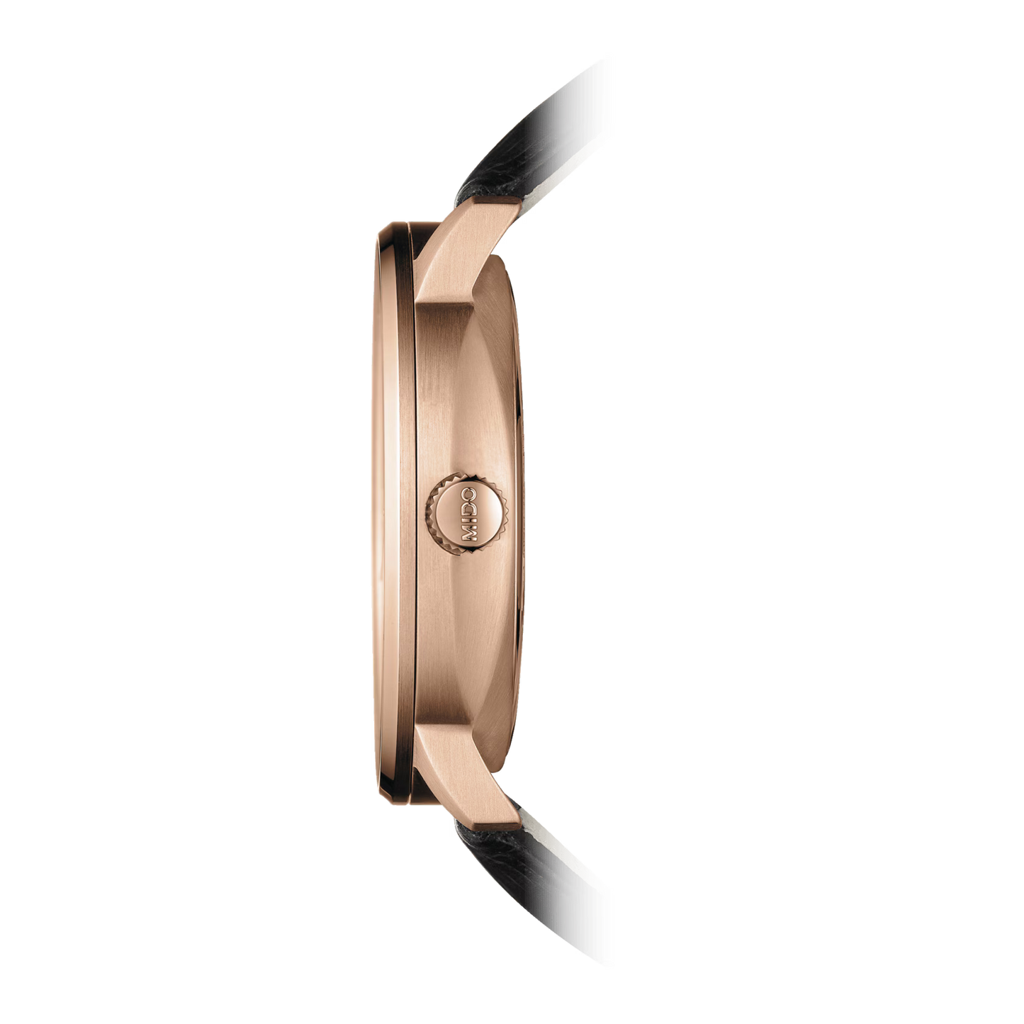 Mido Commander Big Date (noir, or rose, bracelet cuir)