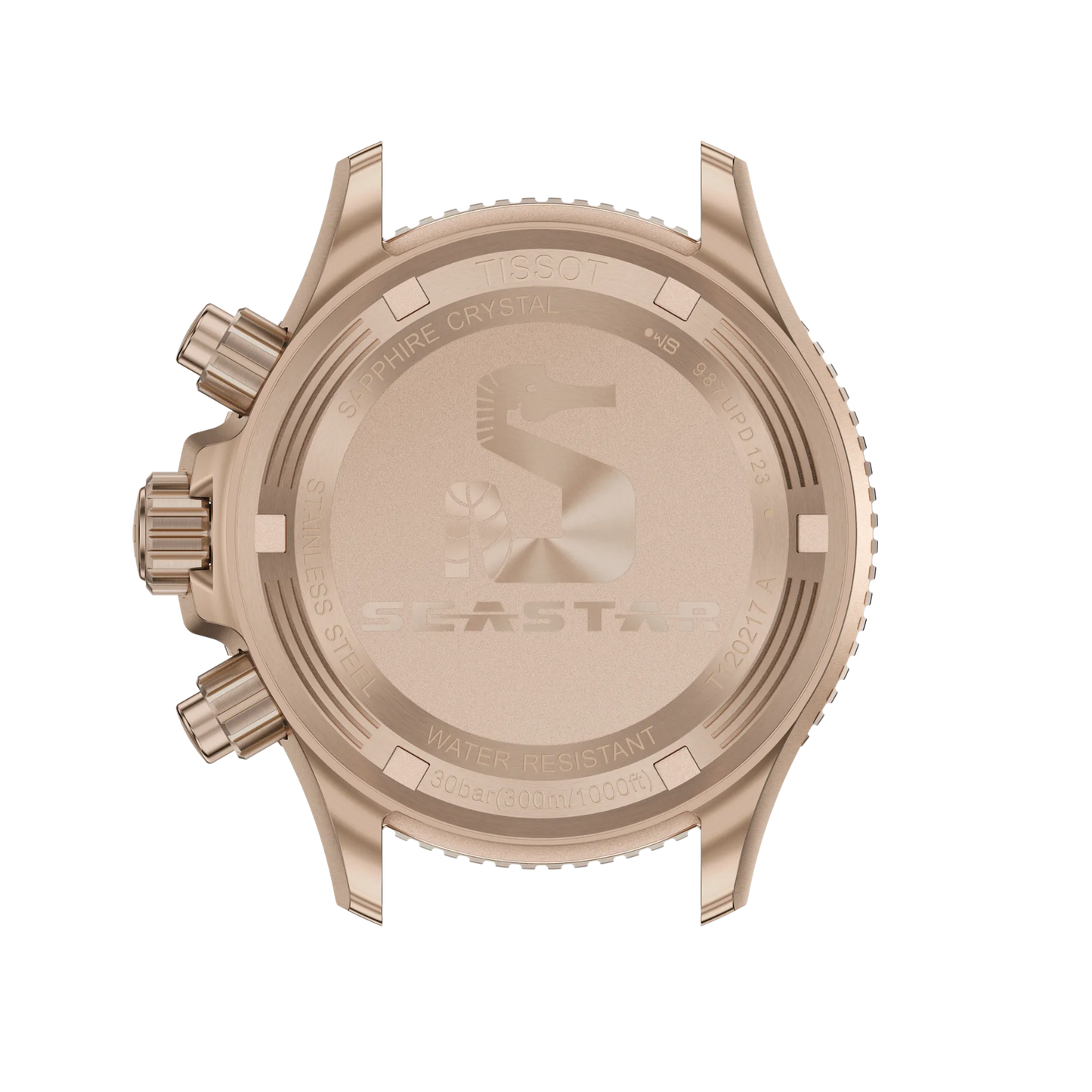 Tissot Seastar 1000 Chronographe à quartz 38 mm PVD or sur bracelet caoutchouc