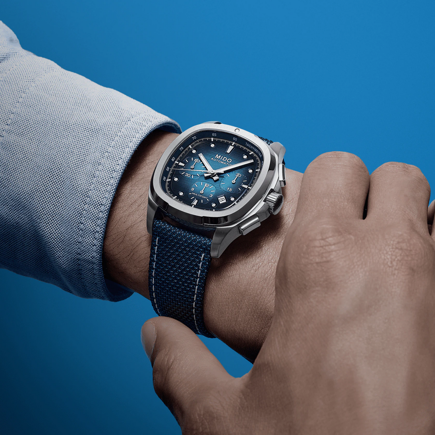 Mido Multifort TV Chronographe Bleu