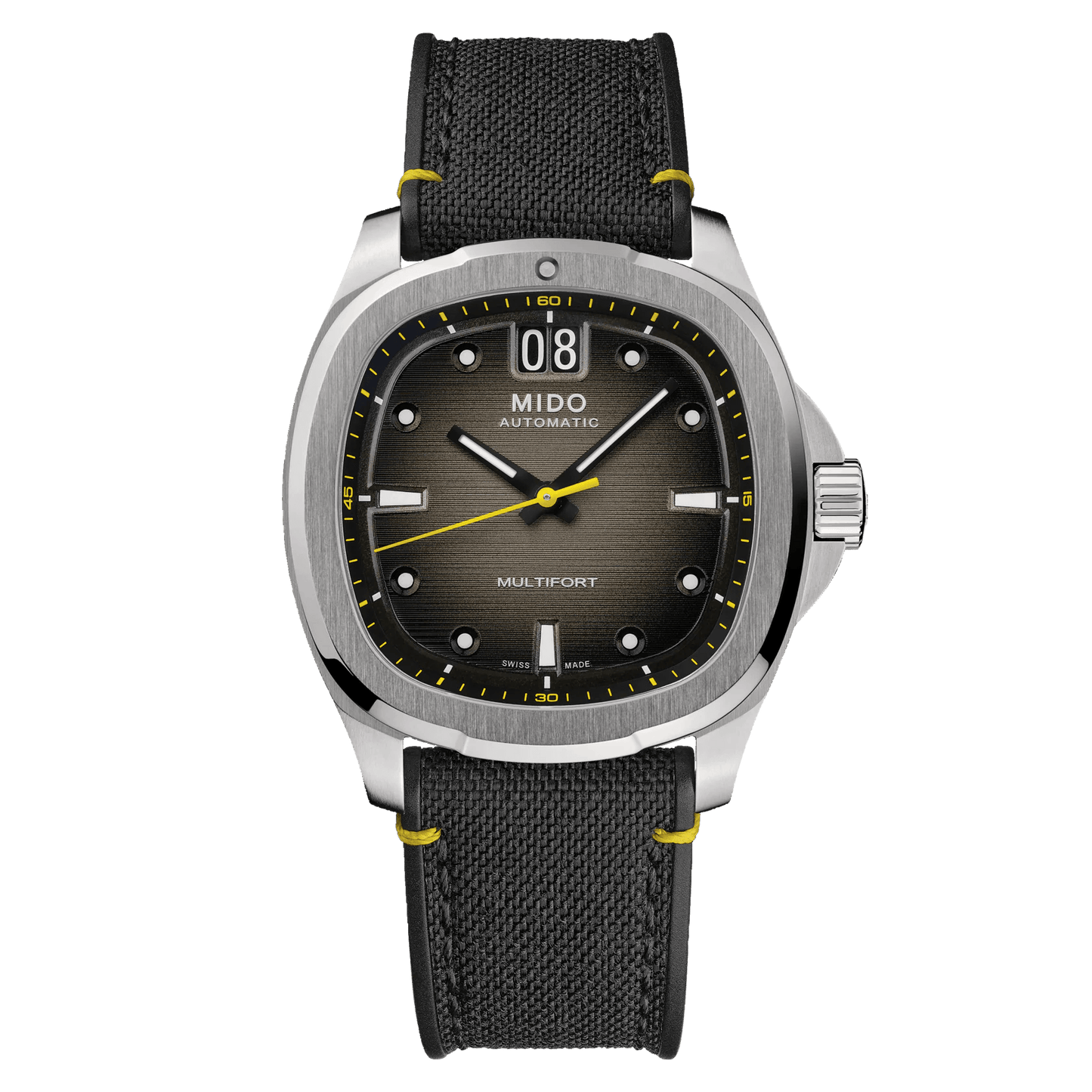 Mido Multifort TV Big Date sur bracelet en tissu