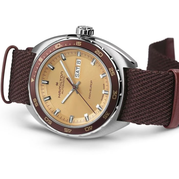 Hamilton American Classic Pan Europ Day Date Auto 42mm Beige