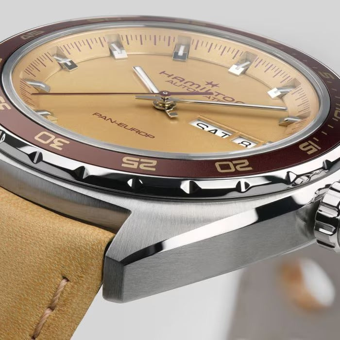 Hamilton American Classic Pan Europ Day Date Auto 42mm Beige