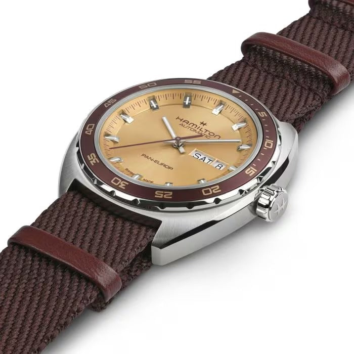 Hamilton American Classic Pan Europ Day Date Auto 42mm Beige