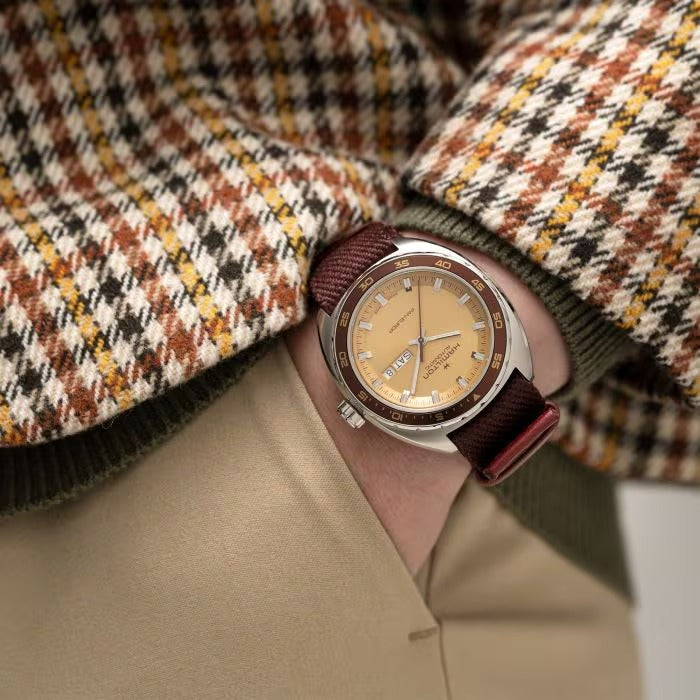Hamilton American Classic Pan Europ Day Date Auto 42mm Beige