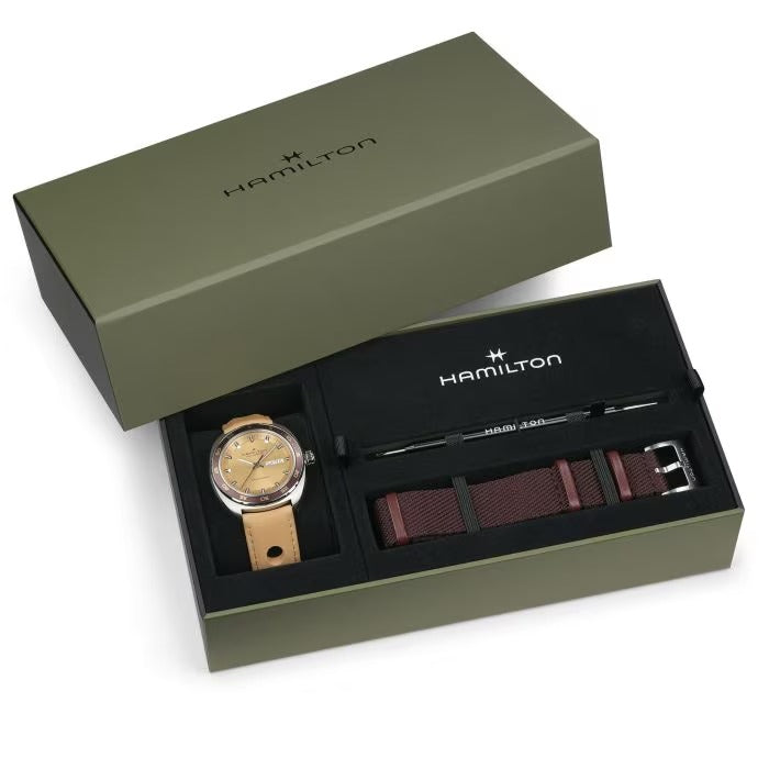 Hamilton American Classic Pan Europ Day Date Auto 42mm Beige