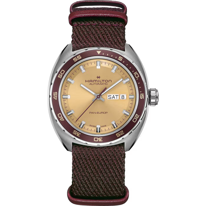 Hamilton American Classic Pan Europ Day Date Auto 42mm Beige