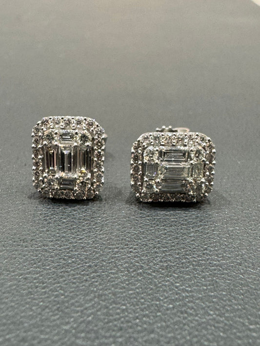 18kt white gold 0.74 kt diamond earrings